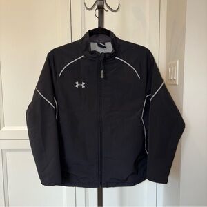 Under Armour Black Athletic Zip-Front Jacket with Gray Piping